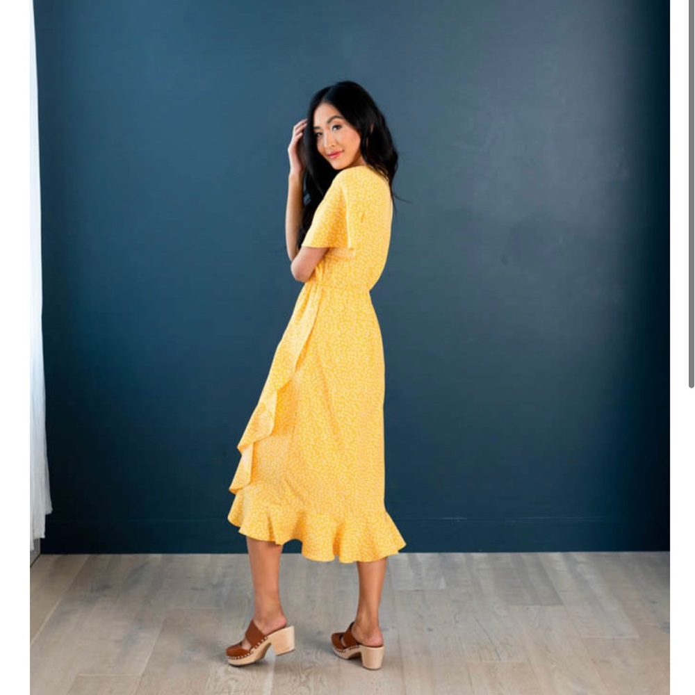 SweetSalt Polka Dot Midi Wrap Dress - Picture 5 of 11